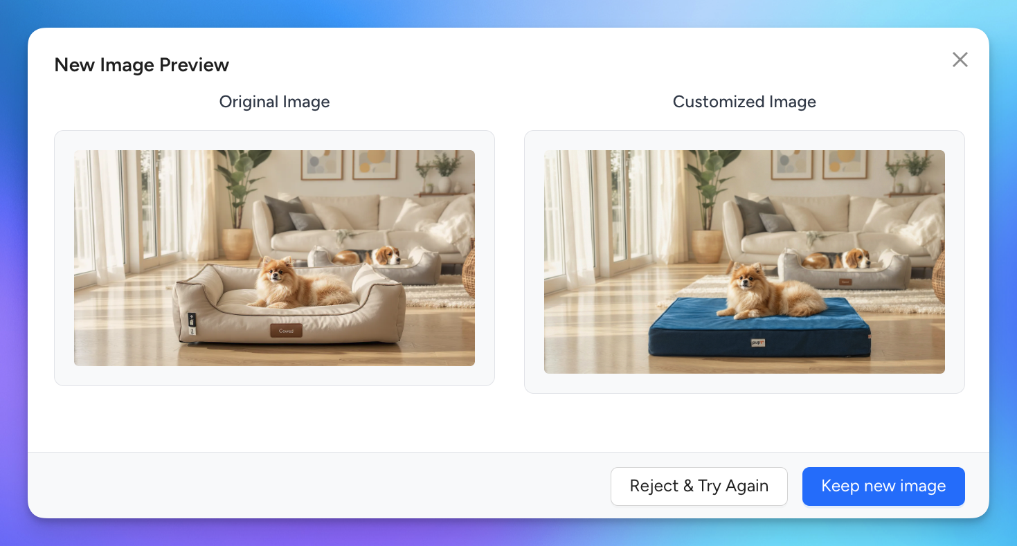 Example of modifying an image with your product